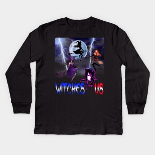 Halloween Witches Funny Scary Strong Independent Woman Kids Long Sleeve T-Shirt